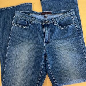 Bogari Blue Bell Bottom Jeans with Unique Embroidery